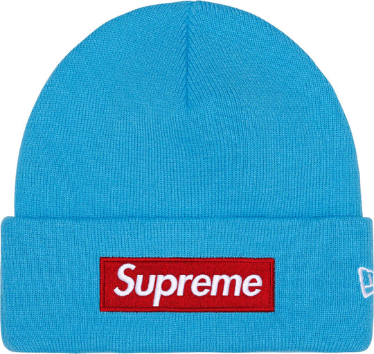 Supreme New Era Box Logo Beanie (FW25) Cyan