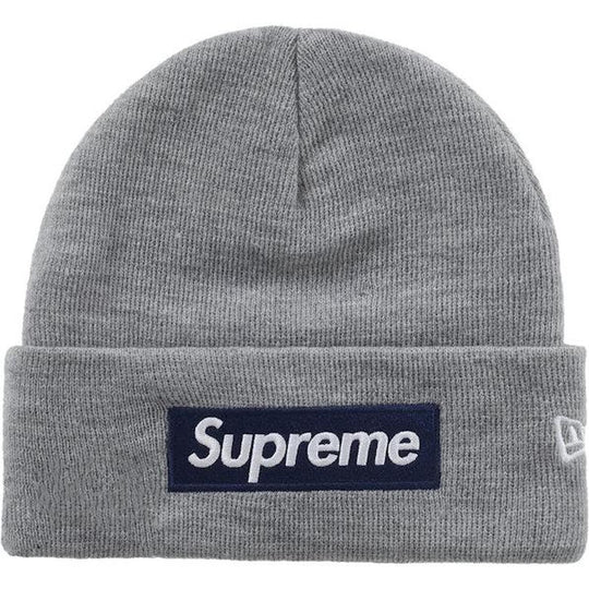 Supreme New Era Box Logo Beanie (FW25) Heather Grey