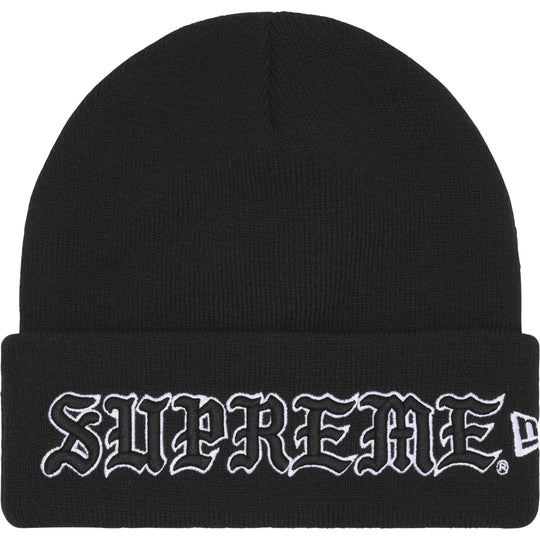 Supreme New Era Old English Beanie Black