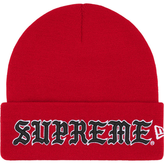 Supreme New Era Old English Beanie Red
