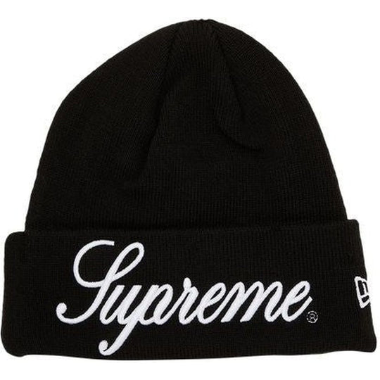 Supreme New Era Script Beanie Black