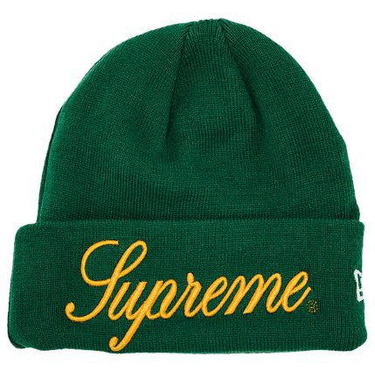 Supreme New Era Script Beanie Green