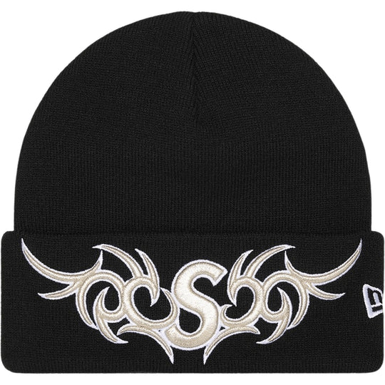Supreme New Era Tribal S Logo Beanie Black