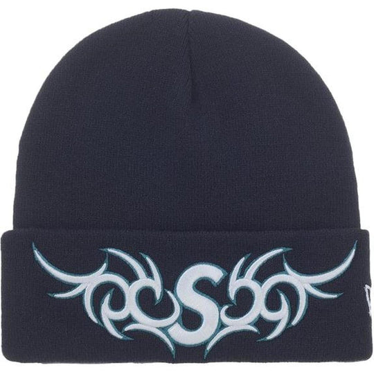 Supreme New Era Tribal S Logo Beanie Navy