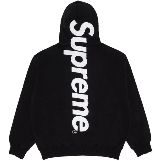 Supreme Satin Appliqué Hooded Sweatshirt Black (FW24)