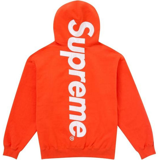 Supreme Satin Applique Hooded Sweatshirt (FW24) Bright Orange