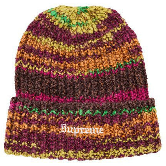 Supreme Space Dye Stripe Beanie Brown
