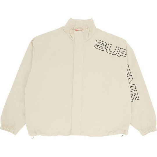 Supreme Spellout Embroidered Track Jacket Sand