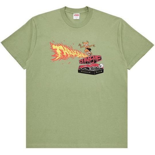 Supreme x Thrasher Back Tail Tee Light Olive