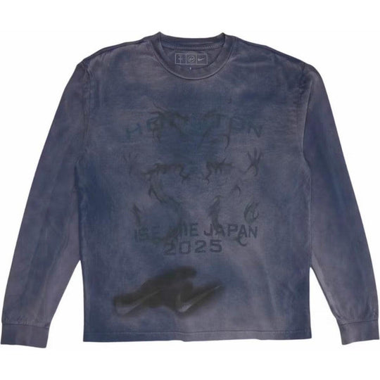 Travis Scott Cactus Jack x Fragment x Nike Houston to ISE Mie Longsleeve Washed Blue