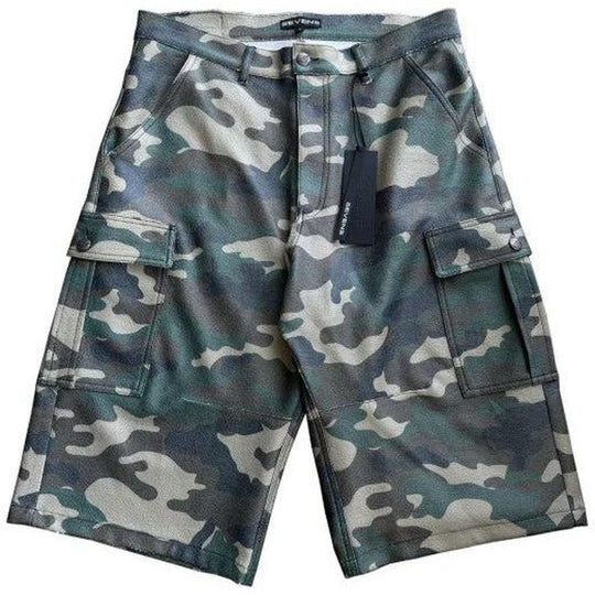 Triple Sevens Leather Camo Shorts Green