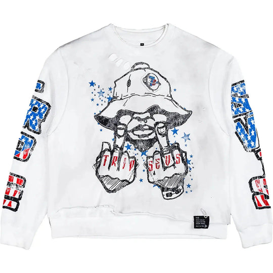 Triple Sevens Trade War Long Sleeve Tee White