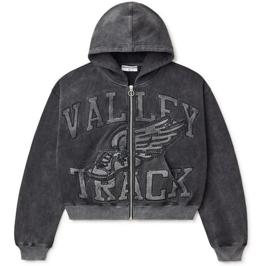 VALE Forever Black Cat Zip Up Hoodie