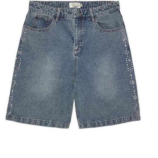 VALE Forever Crystal Jean Shorts Light Wash