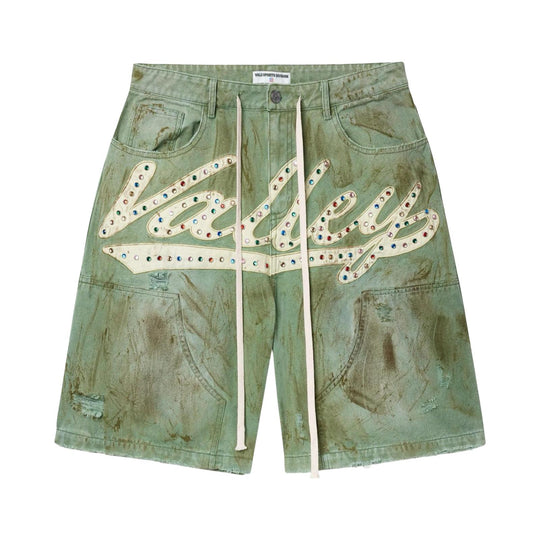 VALE Forever Green Skittles Jean Shorts