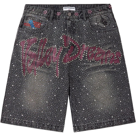 Vale Forever Iced Out Black Denim Jorts