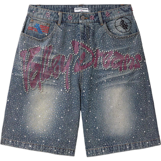 Vale Forever Iced Out Light Wash Denim Jorts