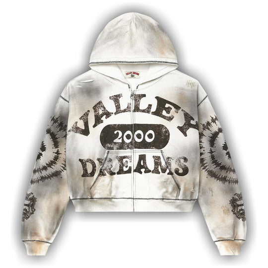 Vale Forever Spiral Zip Up Hoodie Ash Grey