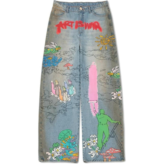 Wanted Apparel "Art Is War" Painter Pants - Light Blue