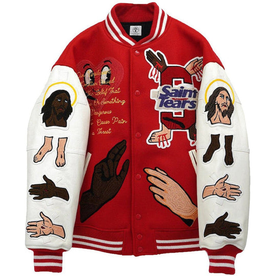 Saint Mxxxxxx x Denim Tears Stadium Jacket Red